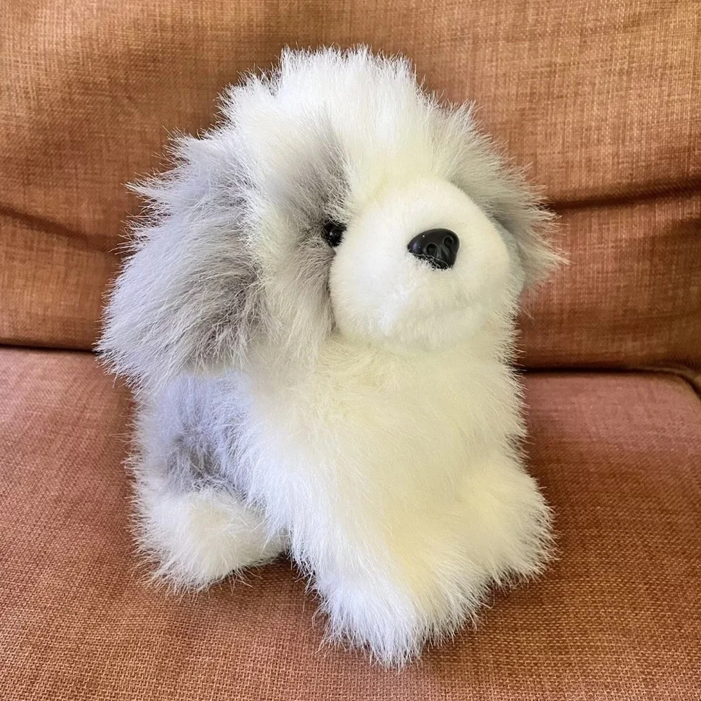 Old English Sheepdog Plush Stuffed Animal TB Trading Gray White Fluffy Furry Dog